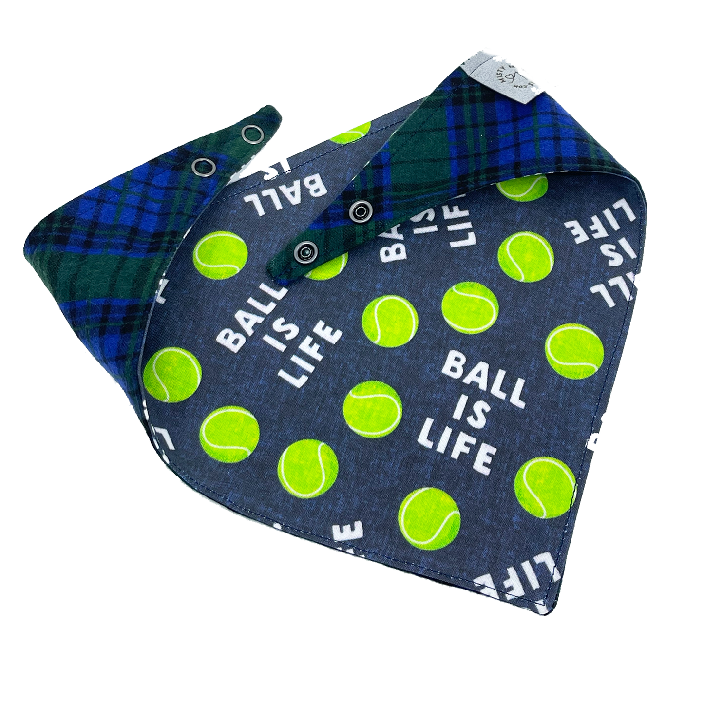 Ball Is Life with Plaid Flannel Pet Bandana
