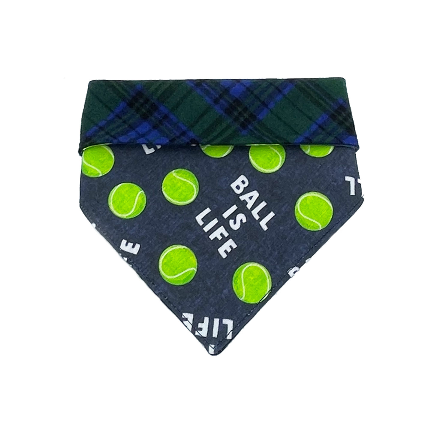 Ball Is Life with Plaid Flannel Pet Bandana