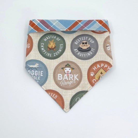 Scout Badges with Plaid Flannel Pet Bandana