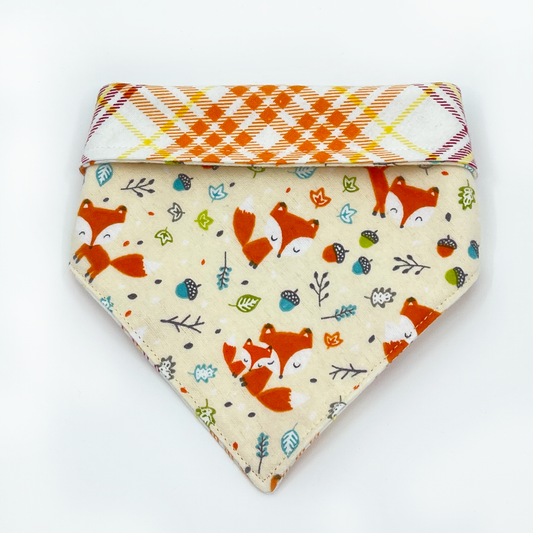 Flannel Sleepy Time Fox Pet Bandana